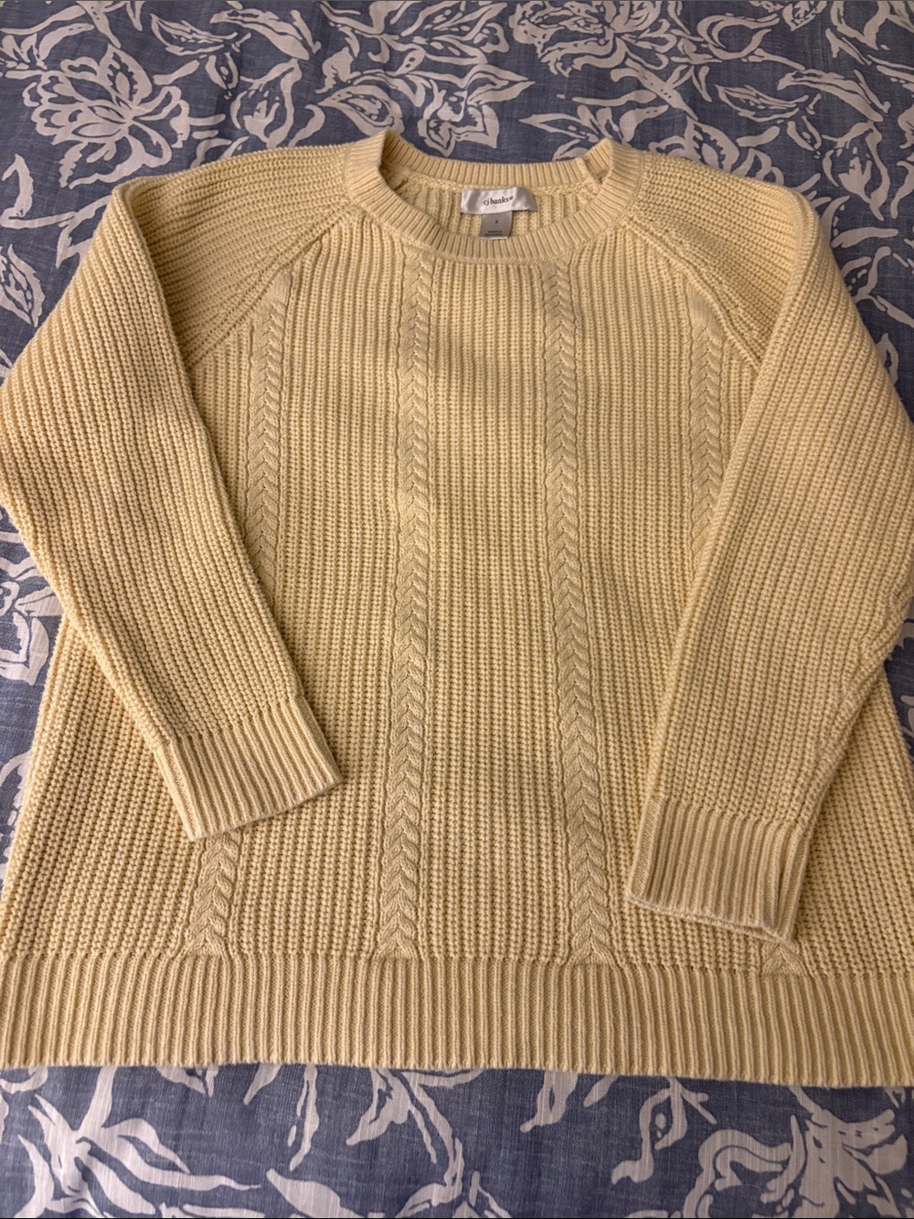 Cj banksCrewneck Cable Knit Sweater - Cream100 percent cotton sz l